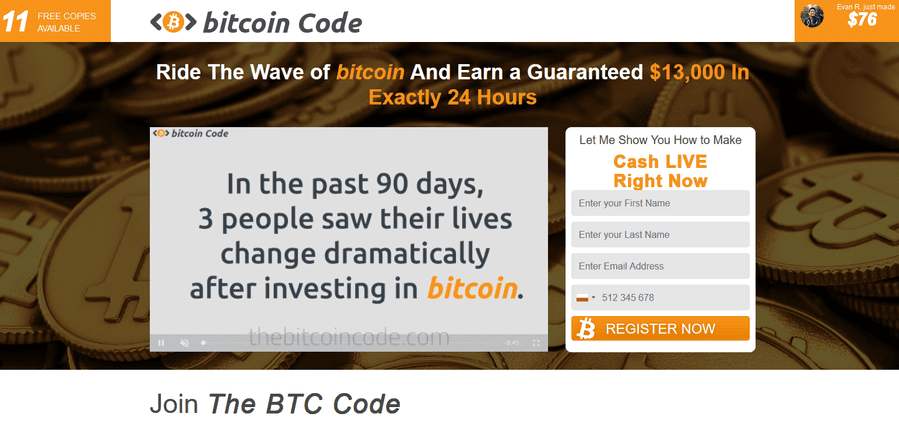 Bitcoin Code: forum recensioner och åsikter, en försäljningshit, eller en bluff? Registreringsavgift? Logga in på kontot.
